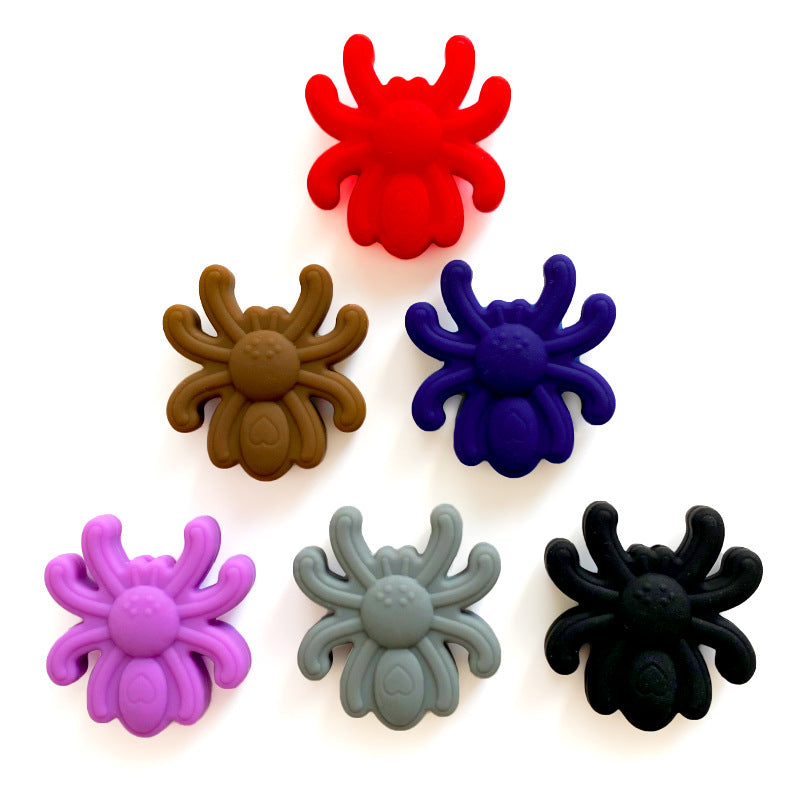 Wholesale10PCS  Silicone Solid Color Spider Beads